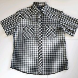Mens Wrangler Button Short Sleeve Western